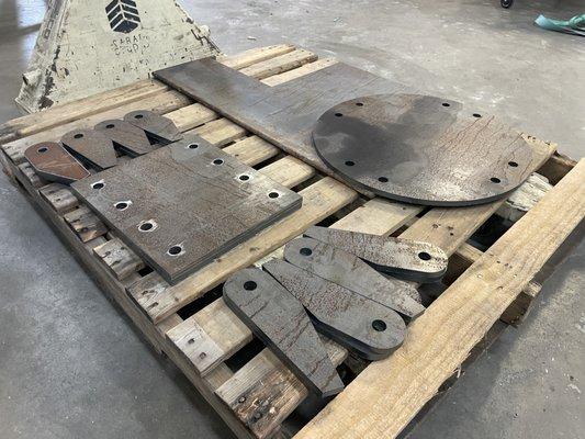 Various 1/2" thick steel plate parts