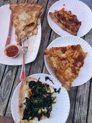 Had to try a little bit of everything and it was all amazing! BBQ chicken  and spinach feta were our favorites!