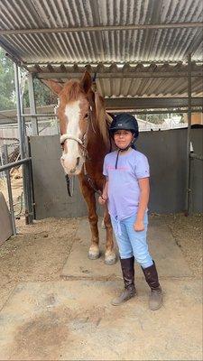 Maria and her training horse