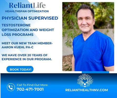 Reliant Life Clinic Opening soon!  Call today for an appointment.  Space is limited.