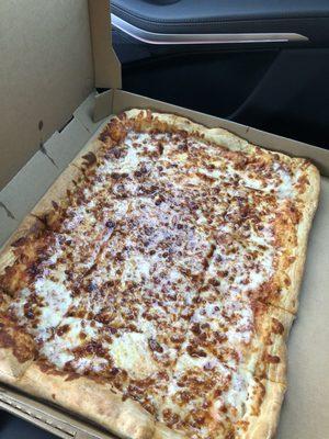 Half sheet cheese pizza