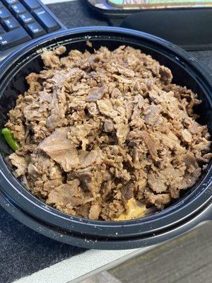 Steak and cheese protein bowl