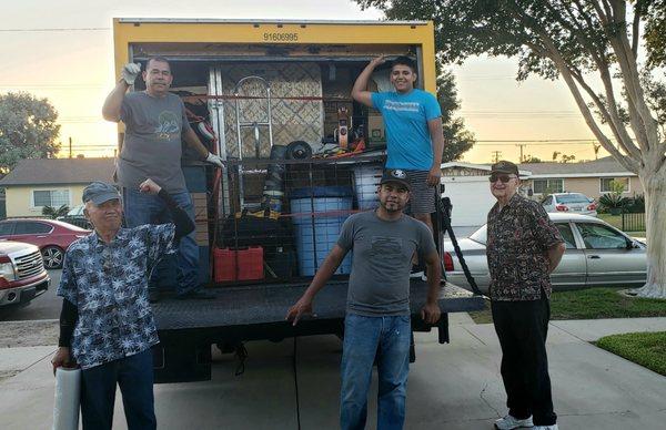 Mr. Chin, Gipper, rest of crew, and Dad. Truck packed and ready to go, great job, happy happy happy with these guys!!!