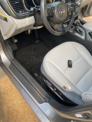 Clean leather seat and floor