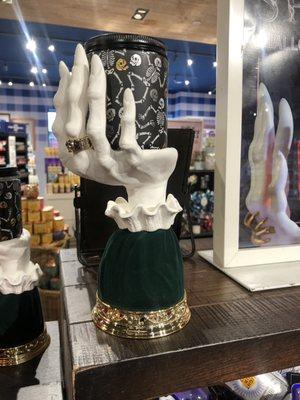 Skeleton scary hand candle holder