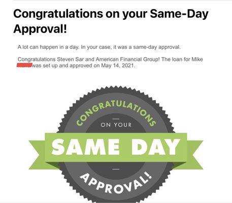 Refinance Loan Same-Day Approval!