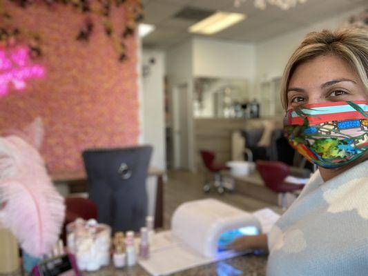 Inside new nail expansion of Risque hair salon