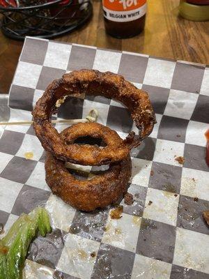 Burger theory.  Onion rings(crisps)