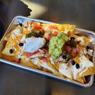 Chicken nachos (happy hour menu)