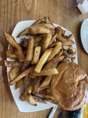 Chicken bacon Sandwich with fries