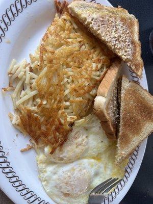 Eggs and hash browns were amazing freshly cooked!