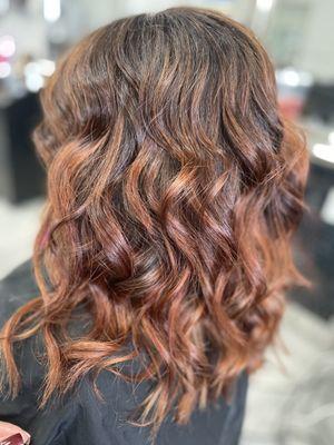 Red/copper balayage