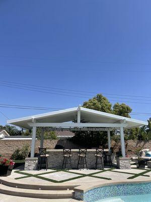 Patio and pillars