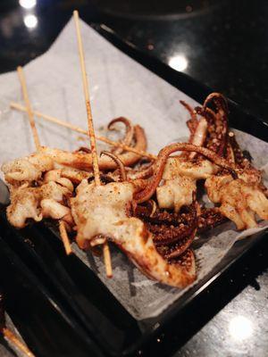 Squid skewers