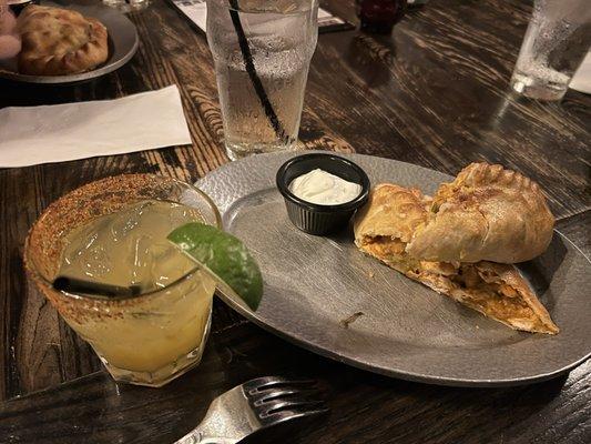 Chicken Tikka Masala (Red Curry), mezcal margarita