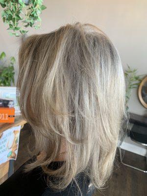 Next step in going naturally grey! Thank you Merissa for your kindness and patience!