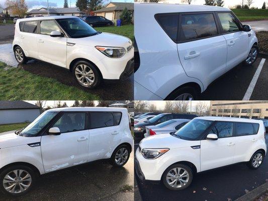 Before and After. Nothing like going through a car wash when the car is filthy. :)