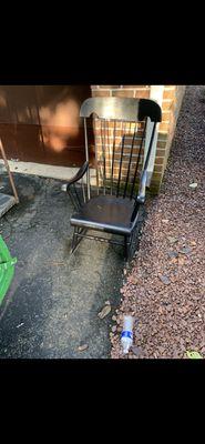 grandfather's rocking chair soaked