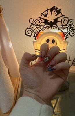 Nightmare before Christmas inspired nails