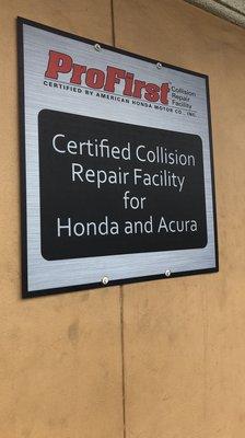 They are certified for HONDA + ACURA