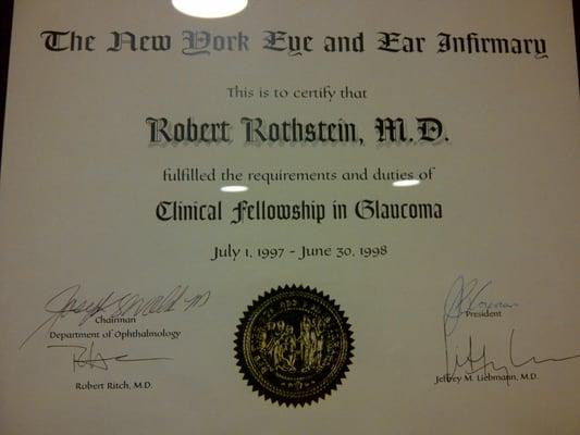 A clinical fellowship in Glaucoma