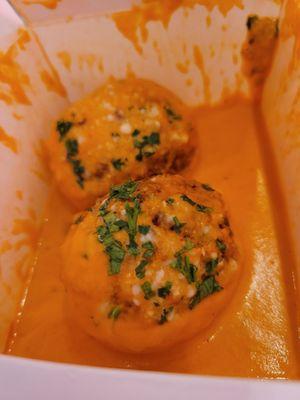 Arancini in vodka sauce