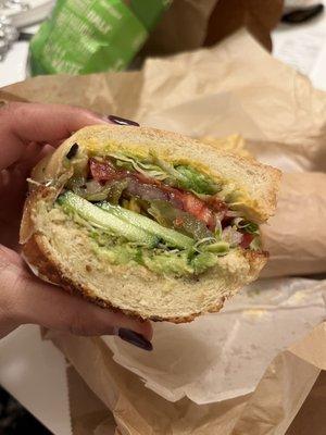 Veggie sandwich interior