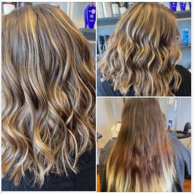 Full head of highlights and big chop!  Swipe for the before picture! Done by our manager Audrey @ Supercuts