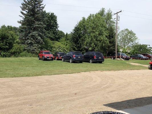 Parking at the new barn