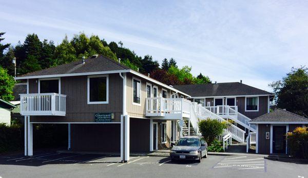 View from the street of Courtyard Apartments.