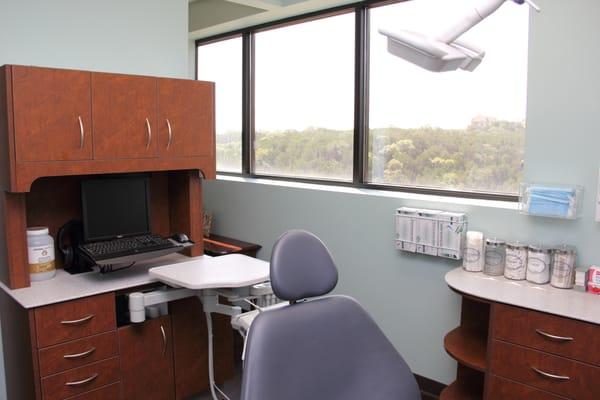 The last exam room has sprawling views of the Texas hill country.