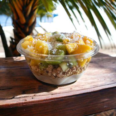 A Taste of Paradise:  Graviola, Featured Granola, Kiwi, Pineapple, Mango, Agave, Coconut Flakes