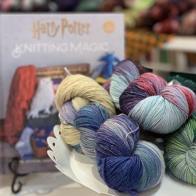 Harry Potter-inspired Handdyed yarns from Forbidden Fibers are here at the shop until August 8.