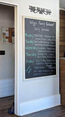 Menu board