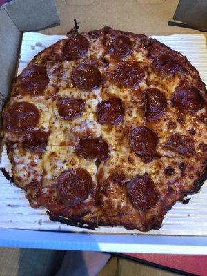 Small pepperoni thin crust.