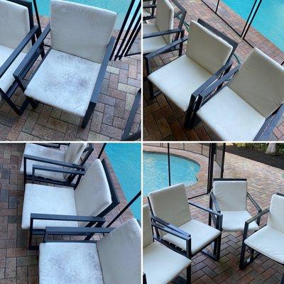 Poolside chair cleaning