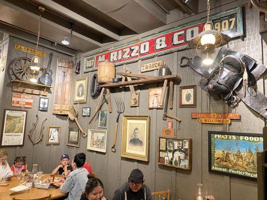 Classic decor on the wall at the first dining area of the restaurant side