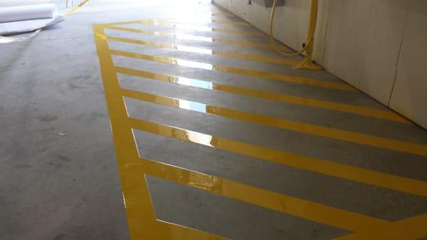 Epoxy yellow safety lines