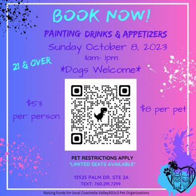 Paint  Brunch Party Fundraiser Details. Sunday October 8, 2023 11am - 1pm