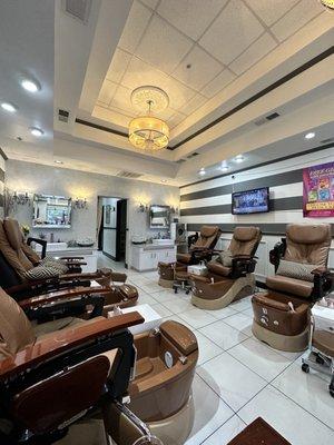 Inside the nail salon