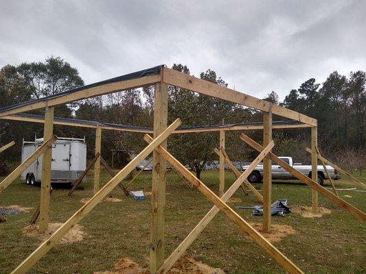 24' x 24' carport under construction