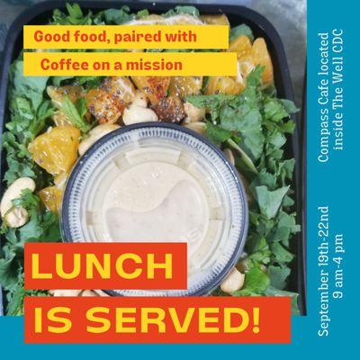 Pick up our Gourmet Boxed Lunches at Compass Cafe in The Well CDC