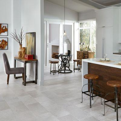 Porcelain Tile adds clean lines to this stunning room. Shop our huge selection.