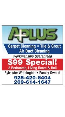 Summer Special! Just $99 for your home cleaning, including 3 bedrooms, living room, and hallway. Call now!