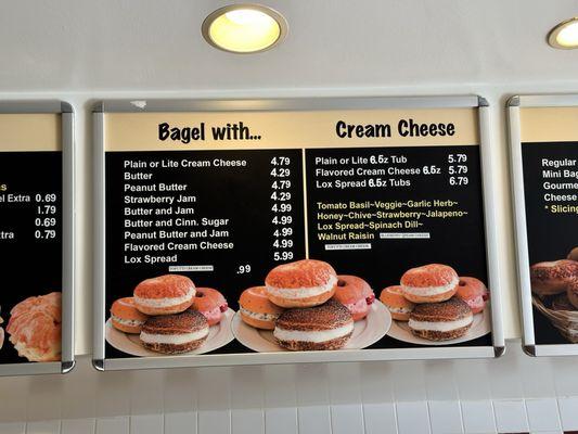 Bagel menu