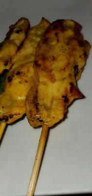 A close-up of the chicken satay. Very juicy and tasty!