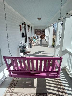 The porch is so inviting.