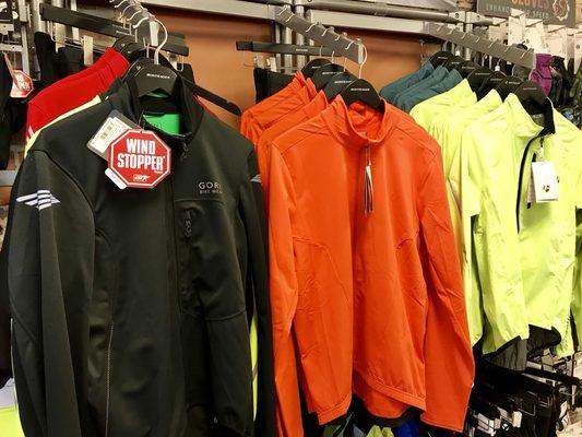 Gore & Bontrager jackets and base layers.