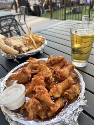 Dry rub spicy wings.