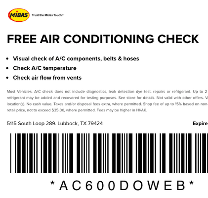 Free Air Conditioning Check -Stop by today!